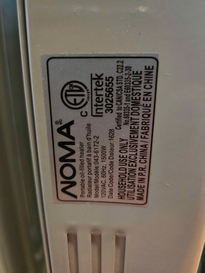 NOMA Portable Oil-Filled Radiator Space Heater - Excellent Condi - photo 3