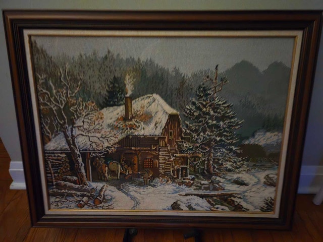 Winter Cabin Needlepoint