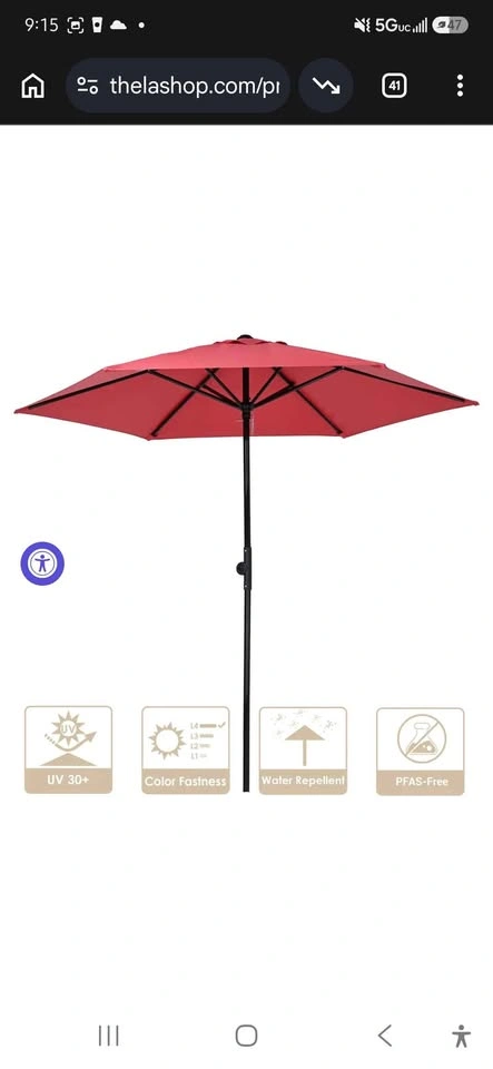 Patio Umbrella 7.5' Tilt Outdoor Umbrella Crank Lift 6-Rib - photo 5