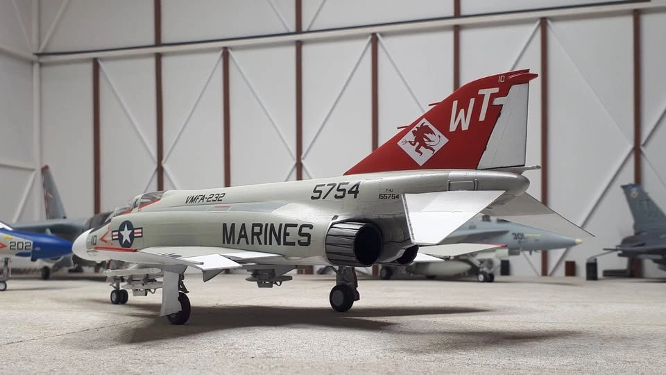 Completed 1/48th scale F-4J Phantom II plastic model aircraft - photo 3