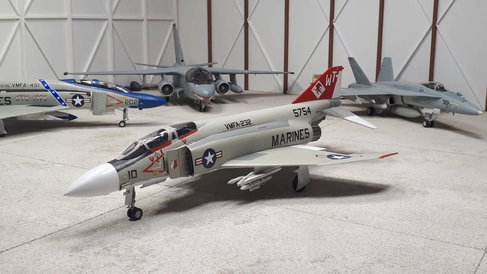 Completed 1/48th scale F-4J Phantom II plastic model aircraft - photo 5