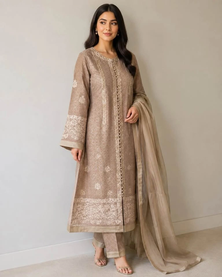 Embroidered Kurta it’s knee length with Trousers - photo 2