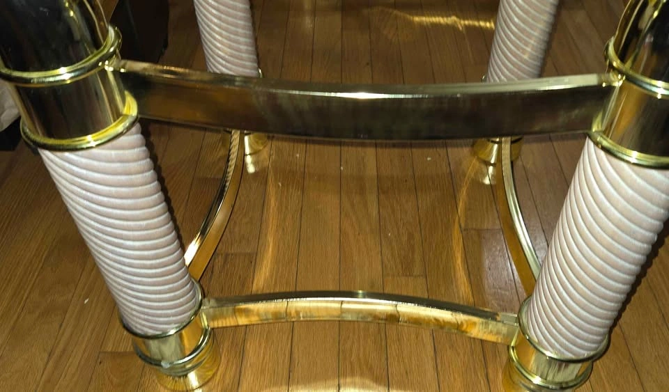 Vintage Brass & Glass Table Set (Coffee & End Table) - photo 4