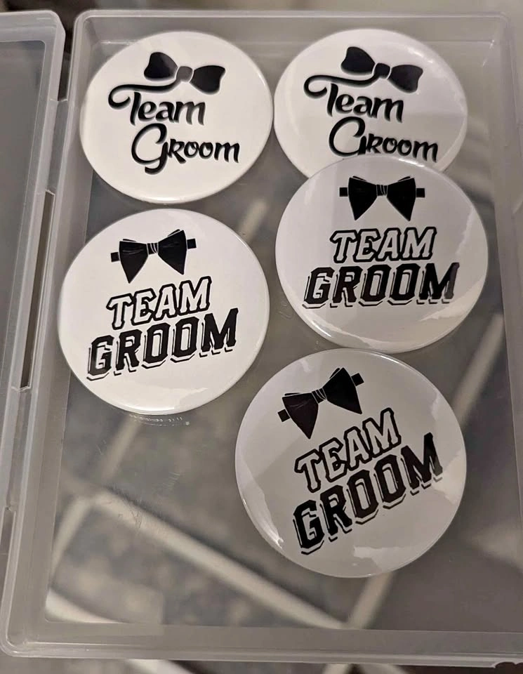 Team Groom Buttons (set of 5)