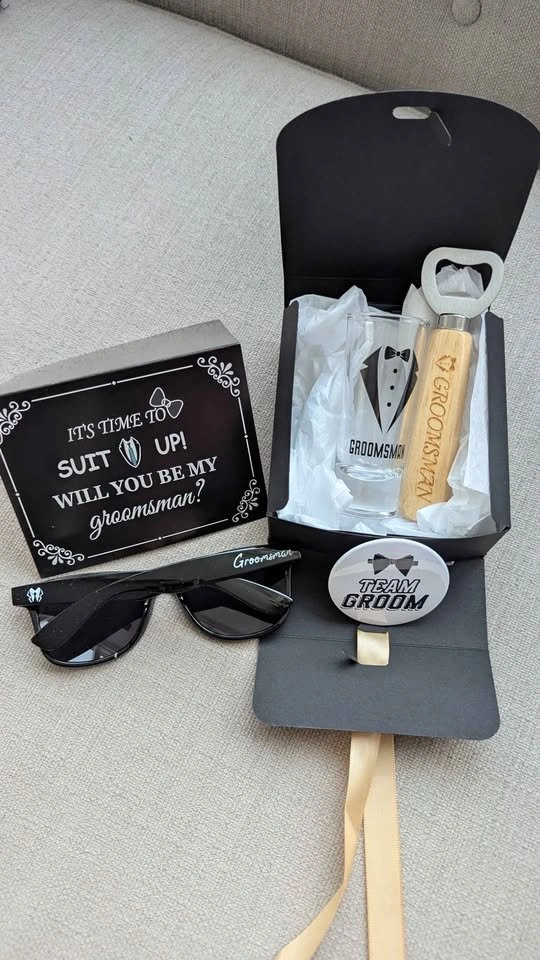 Groomsmen Shot Glass and Bottle Opener Set of 2 - photo 2
