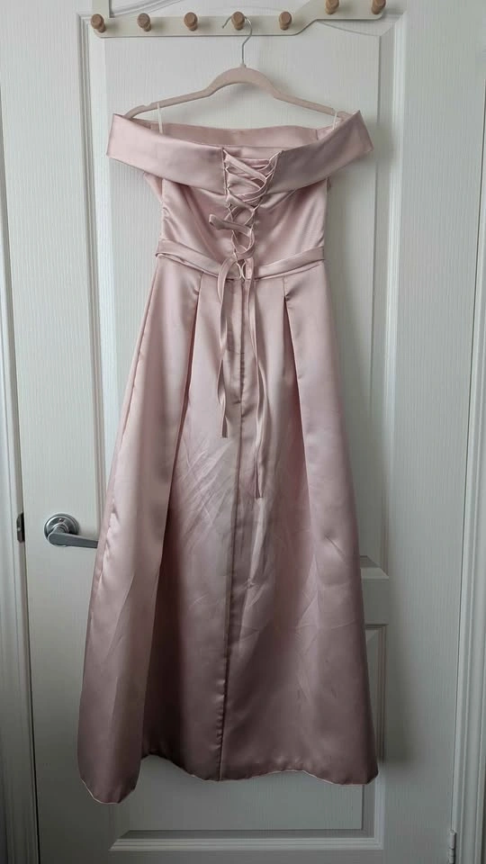 Pink Satin Off Shoulder Gown (XS/S) - Bridesmaid/Prom/Formal - photo 2