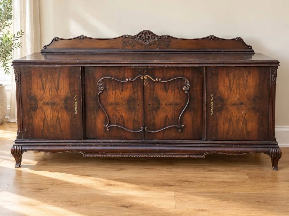 Vintage Buffet / Sideboard Beautiful Carved Details - photo 2