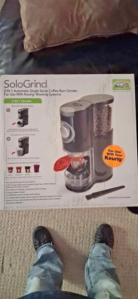 Solofill SoloGrind 2-in-1 Automatic Single Serve Coffee Burr Gri