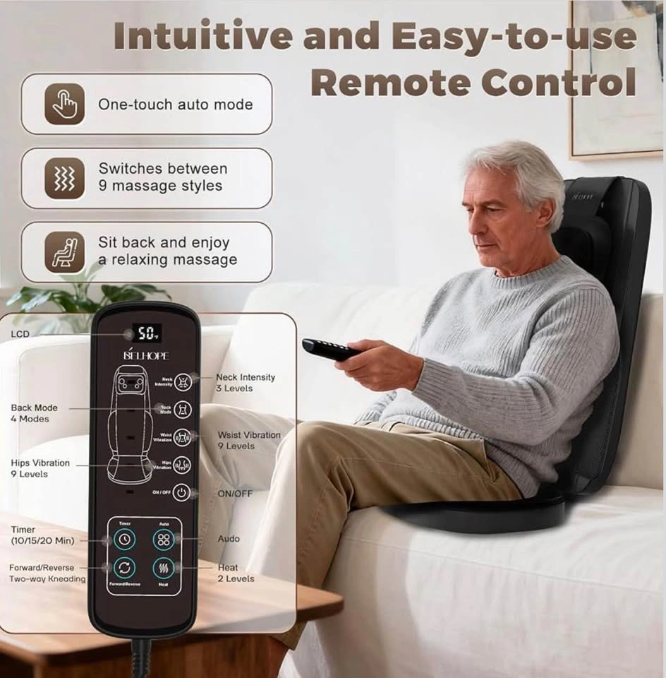 BELHOPE Shiatsu Neck & Back Massager with Heat - photo 5