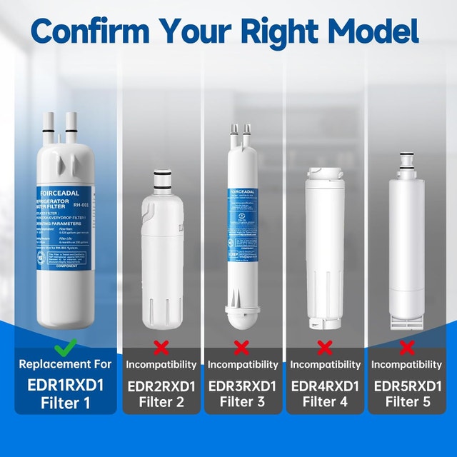3PK EDR1RXD1 Refrigerator Water Filter Replacement for Whirlpool - photo 3