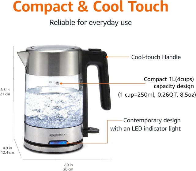Amazon Basics 1.1-Qt (1.0L) Electric Kettle - photo 2