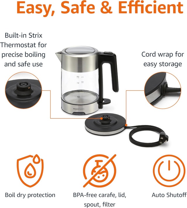 Amazon Basics 1.1-Qt (1.0L) Electric Kettle - photo 3