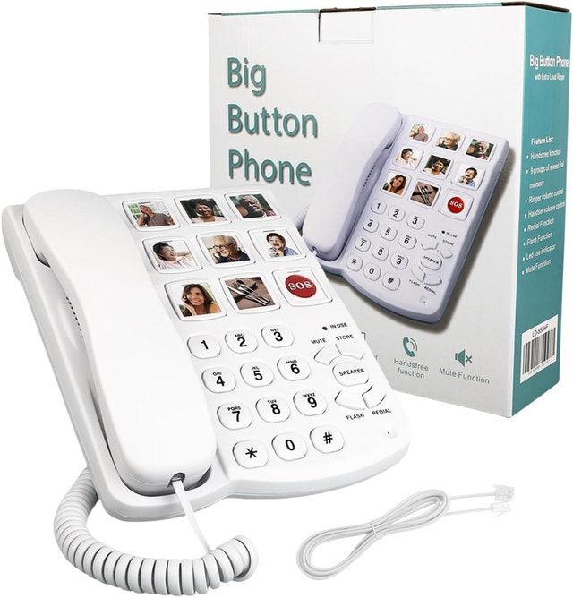 MYSTICWAVE Big Button Corded Landline Phone for Hearing Impaired