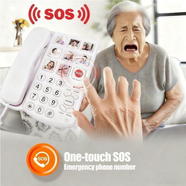MYSTICWAVE Big Button Corded Landline Phone for Hearing Impaired - photo 3
