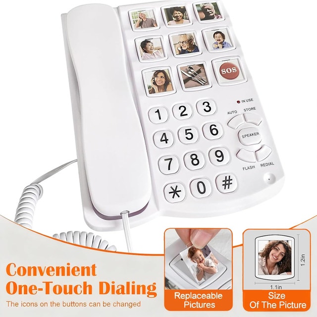 MYSTICWAVE Big Button Corded Landline Phone for Hearing Impaired - photo 4