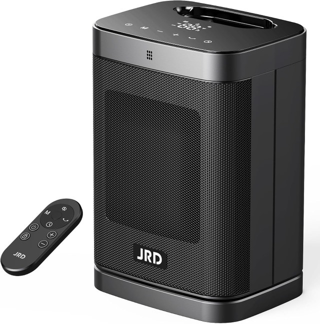 JRD PTC Space Heater with 80°Oscillation, Thermostat, Remote