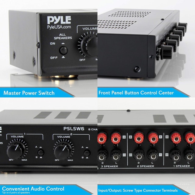 Pyle 6 Channel Speaker Selector Switch Multi Zone Speaker PSLSW6 - photo 3