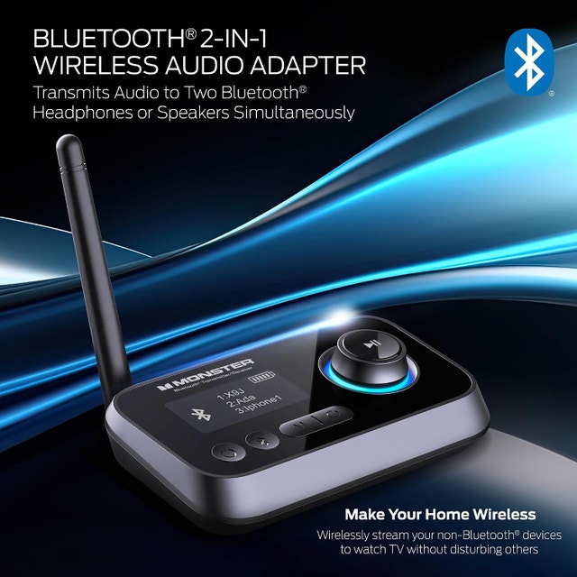 Monster Bluetooth 2 In 1 Wireless Audio Adapter - Black - photo 3