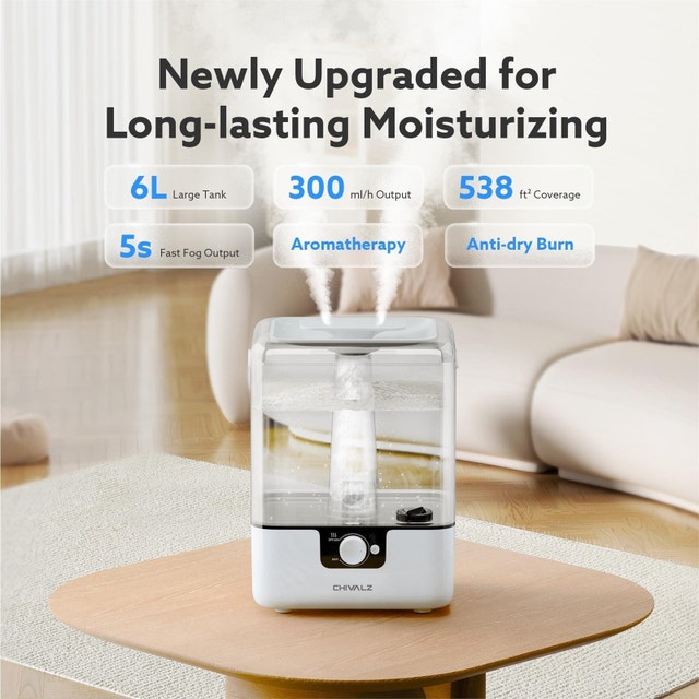 Humidifier for Bedroom Large Room Home, 6L Cool Mist Top Fill - photo 2