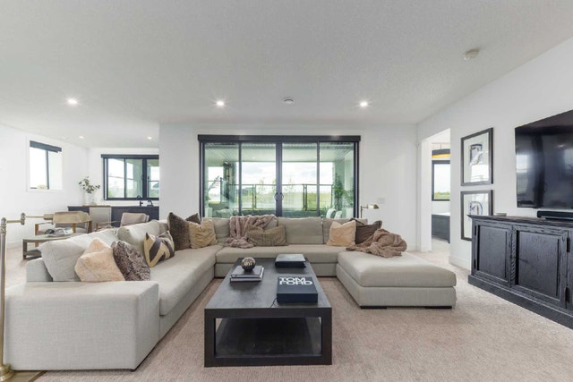 Like New! Custom Designer Sectional & Ottoman