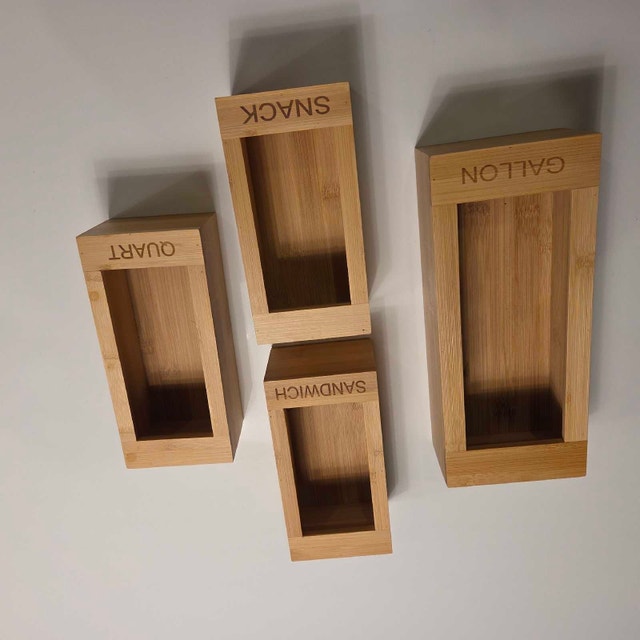 4-Piece Bamboo Food Storage Bag Organizer Set - photo 2