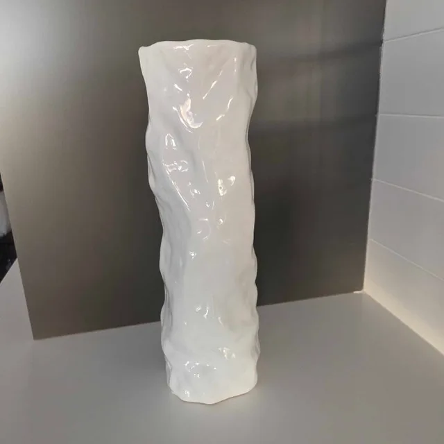 Urban Barn "Jayda" Sculptural White Ceramic Vase (15")