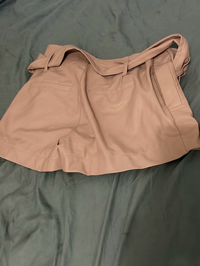 Revamped Pink Faux Leather Shorts - photo 3