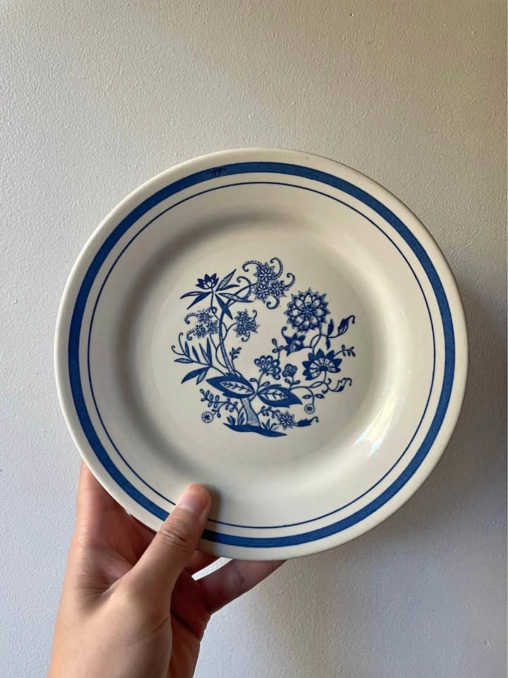 Vintage Blue Floral Salad Plate Oxford 8880 1