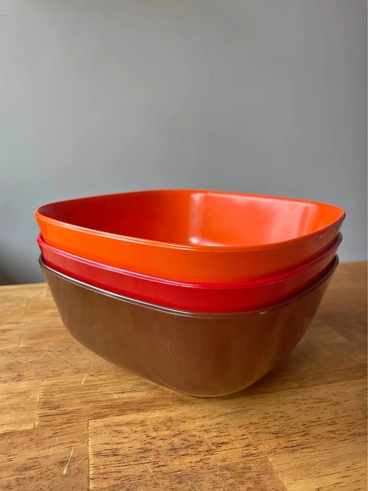 Vintage Addis Finesse Melamine Bowls - Set of 3 - Retro 70s