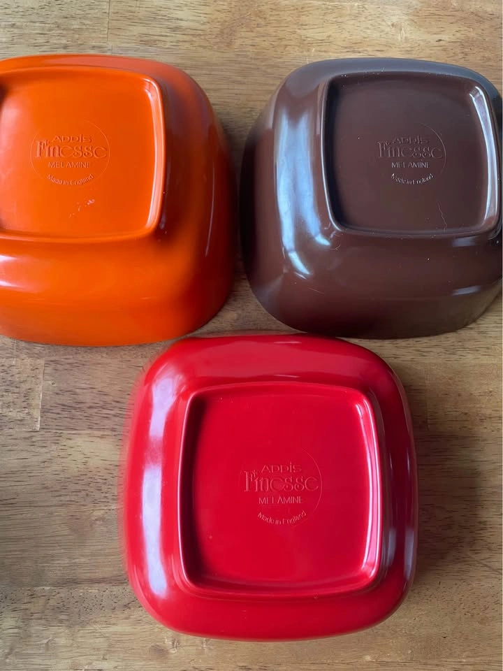 Vintage Addis Finesse Melamine Bowls - Set of 3 - Retro 70s - photo 3