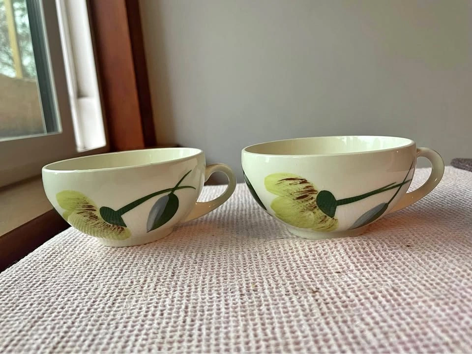 MCM Floral Leaf Tea Cups x2
