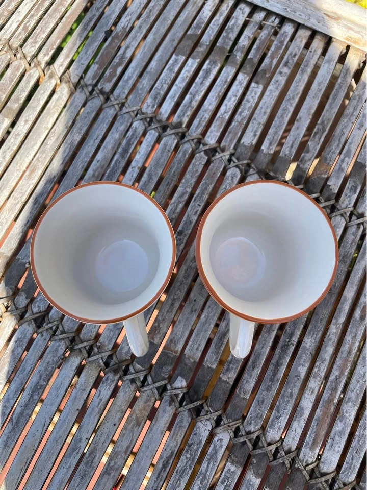 Vintage Floral Mugs Antique Array Brick Oven Stoneware Set of 2 - photo 3