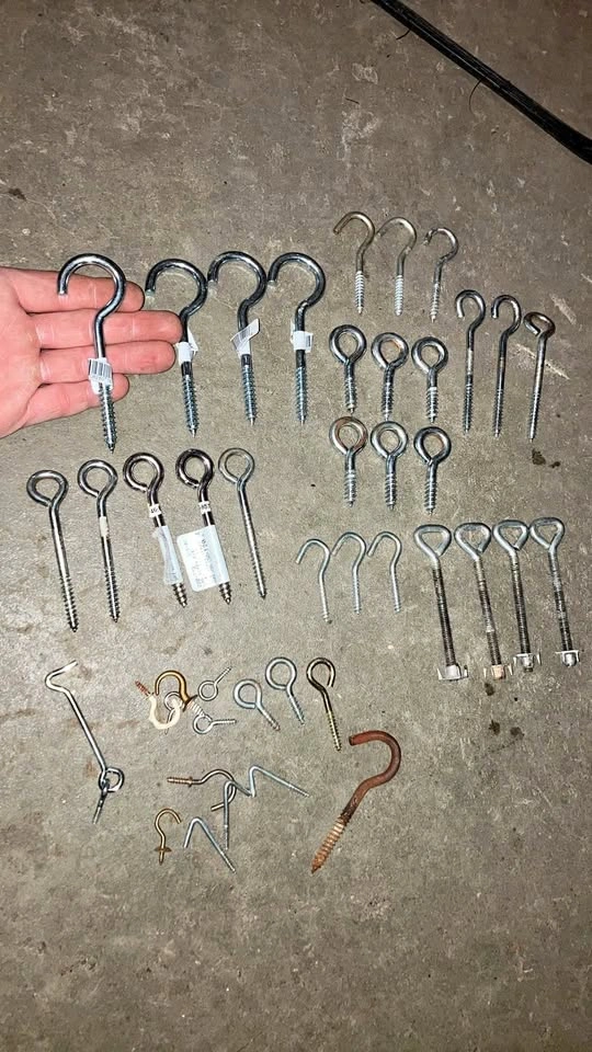Assorted Heavy-Duty Screw Hooks & Eye Bolts