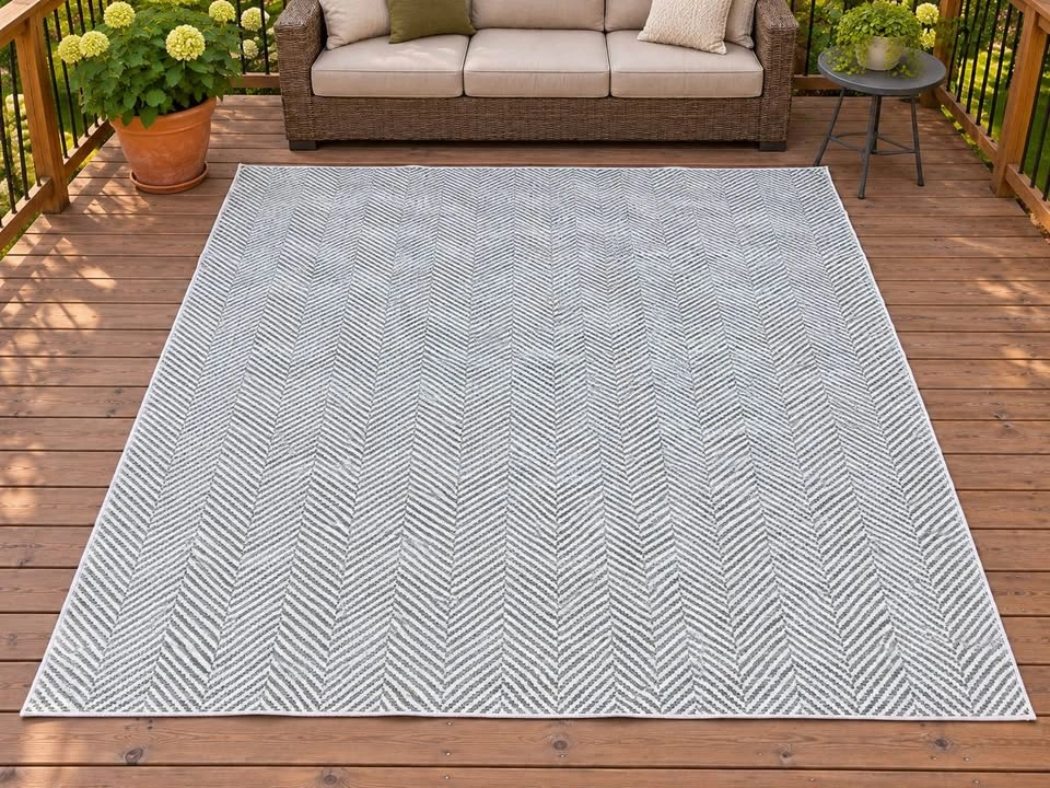 Brand New Large Patio Rug Herringbone Pattern - photo 2