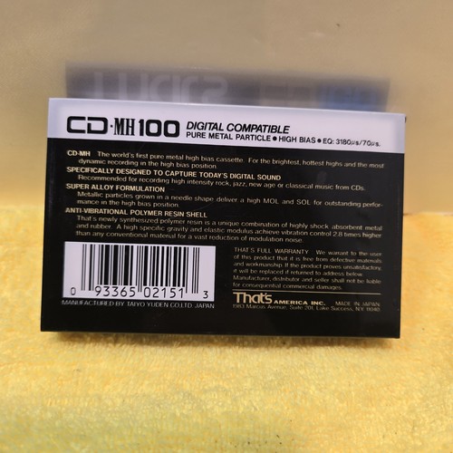 That's CD-IV CD-MH 100 Metal audio cassette blank tape New - photo 2