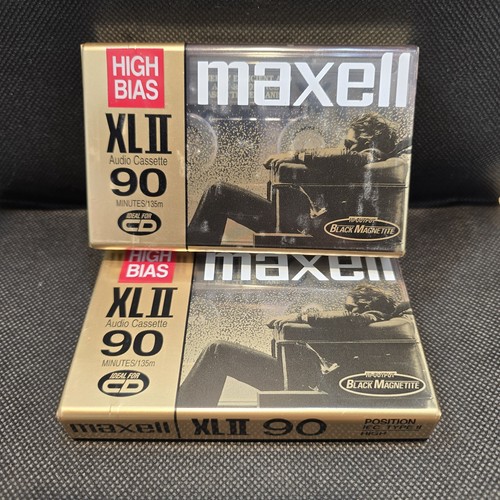 2 Maxell XL-II 90-minute Blank Audio Cassette. New and Sealed