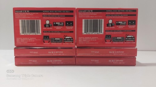 Lot of 6 Maxell UR 90 Audio Cassette Tapes Normal BIAS New - photo 2