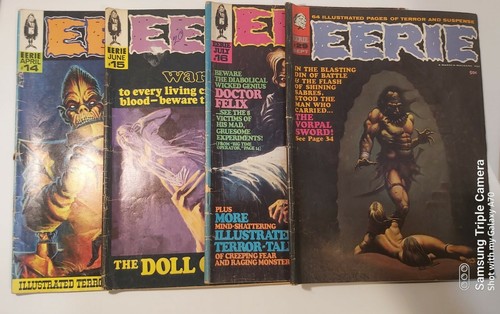1968 EERIE Magazine #14, #15, #16, #29 Lot of 4