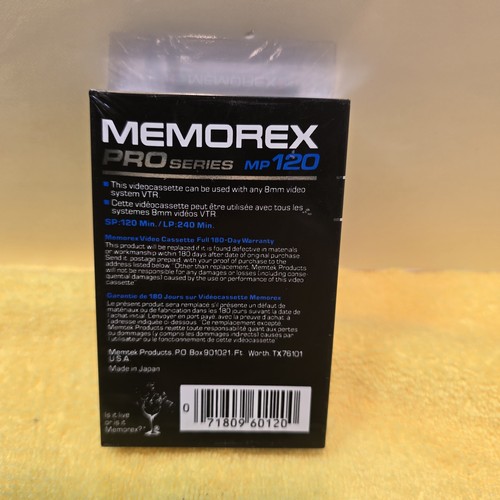 Blank Casstte Tape Memorex MP 120 Pro Series 8mm VTR Camcorder - photo 2
