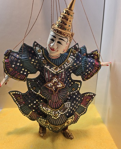 Vintage Thai Marionette String Puppet Wooden Handmade