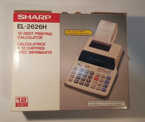 Sharp EL-2626H 12-Digit 2-Color Print Accounting Calculator