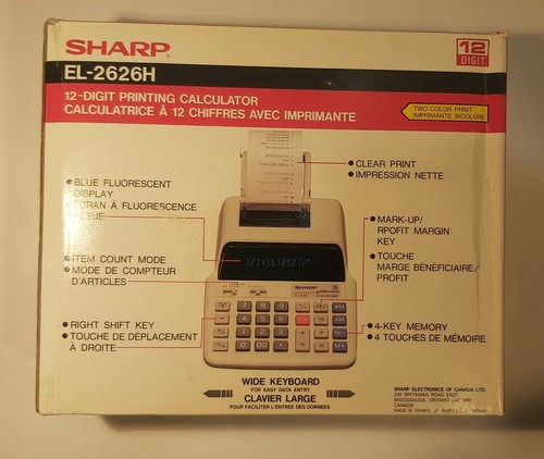 Sharp EL-2626H 12-Digit 2-Color Print Accounting Calculator - photo 2