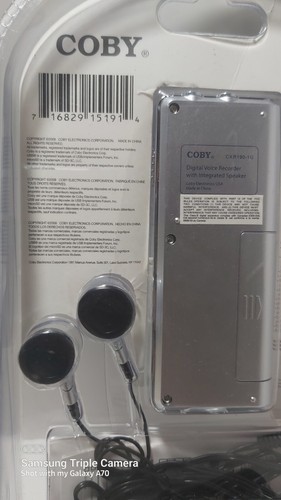 COBY CXR190-1G Digital Voice Recorder with Headset - New - photo 3