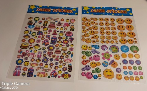 Lot of 20 sheets Vintage Smiley Face STICKERS . Pat#DT36