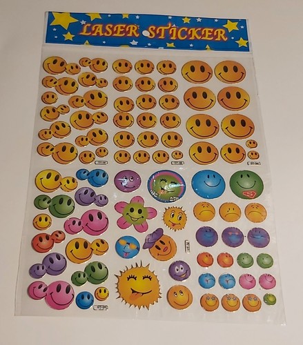Lot of 20 sheets Vintage Smiley Face STICKERS . Pat#DT36 - photo 2