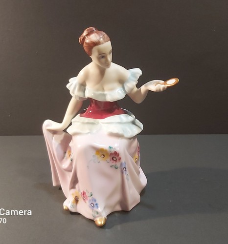 RARE Vintage Royal Dux Figurine Lady with Mirror