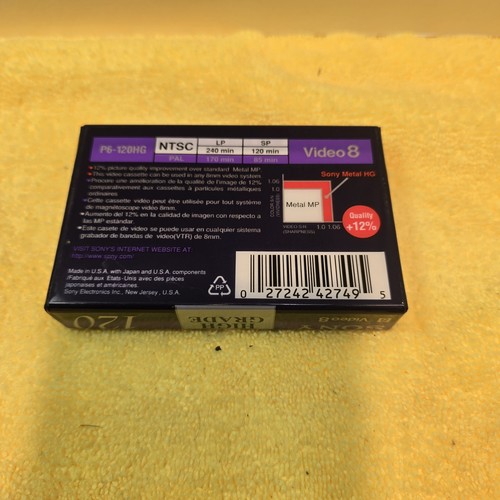 Sony - (P6-120HGC) High Grade 8MM Video Cassette (120 Mins) SEAL - photo 2