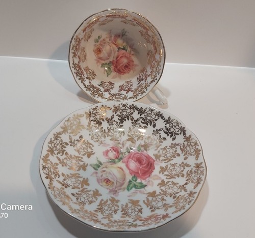 Royal Albert Pink Cabbage Roses Bone China Tea Cup & Saucer