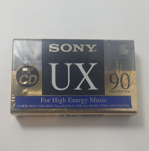 Sony UX 90 Minute Type II Blank Cassette High Bias Tape Sealed