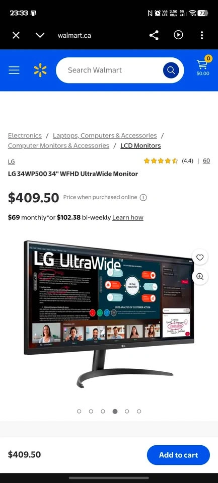 LG 34WP500-B 34-inch UltraWide WFHD Monitor - photo 2